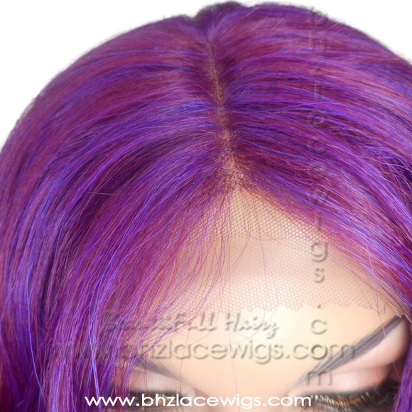 NEW! Galaxy purple wig purple lace front wig main image 4